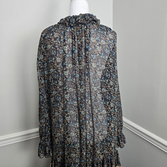Free People Womens Coastal Vacation Feeling Groovy A-Line Floral Dress Sz M Boho - Picture 8 of 13